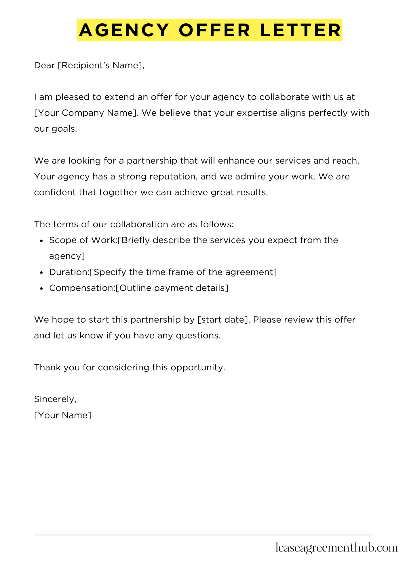 Agency Offer Letter