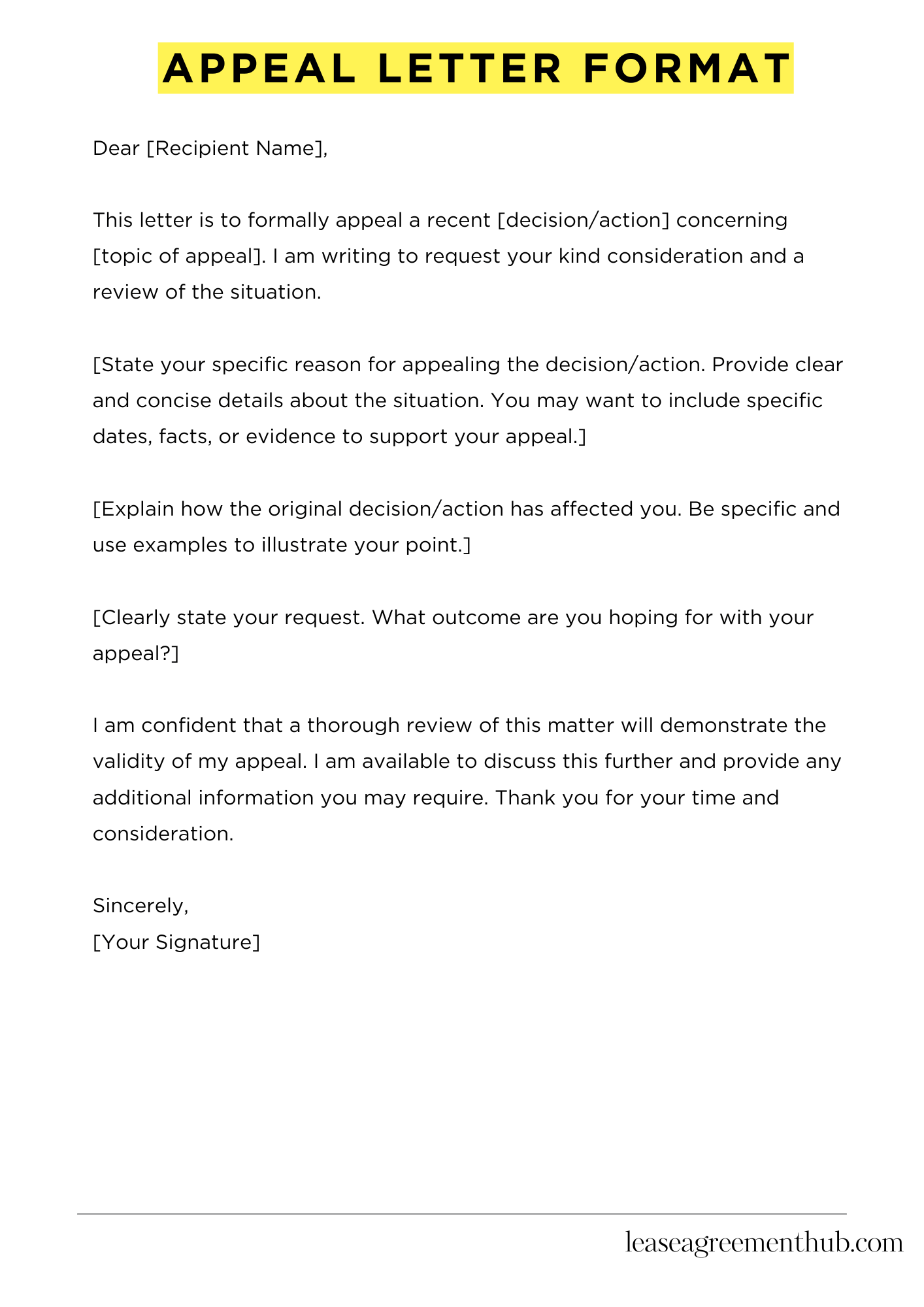 Appeal Letter Format