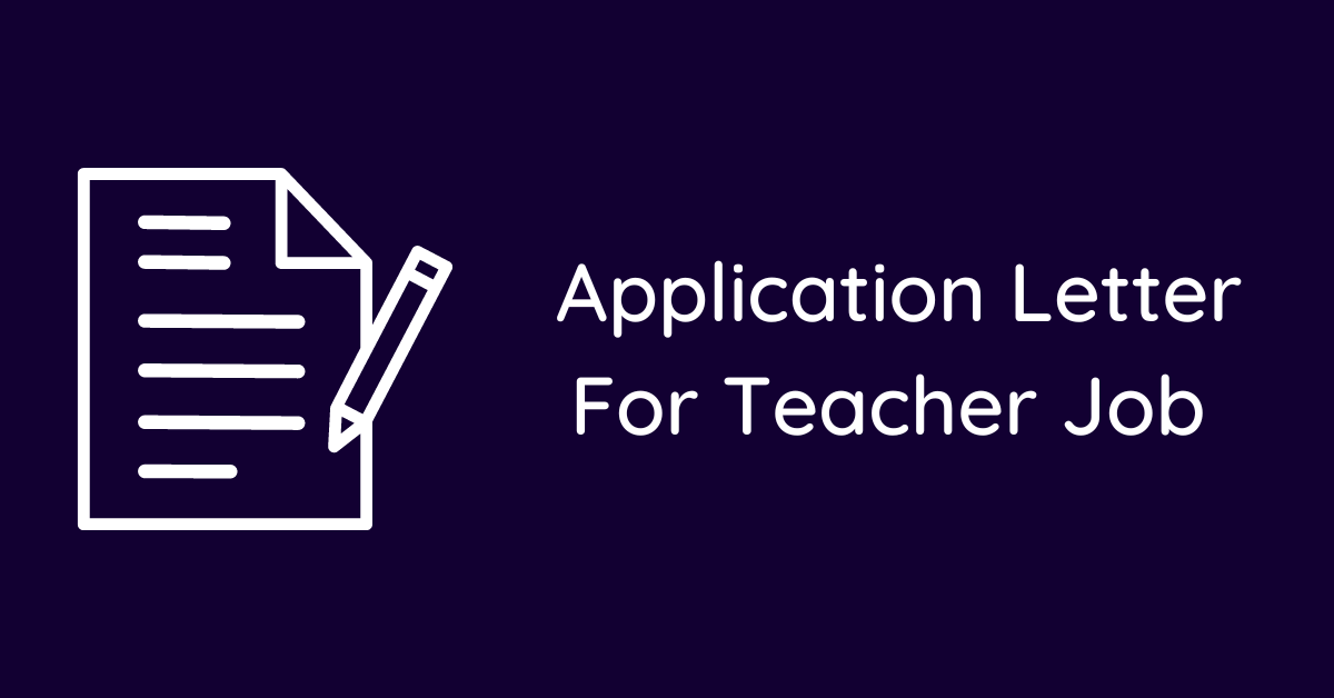 Simple Application Letter For Teacher Job