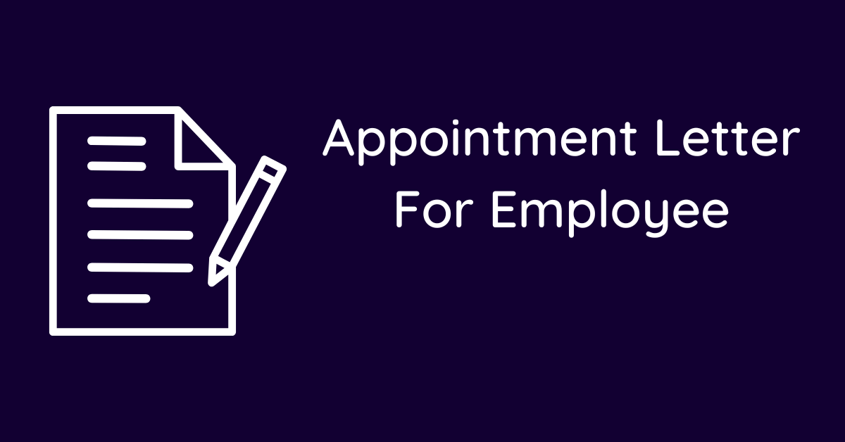 Appointment Letter For Employee