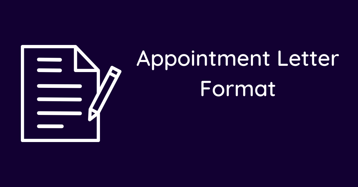 Appointment Letter Format