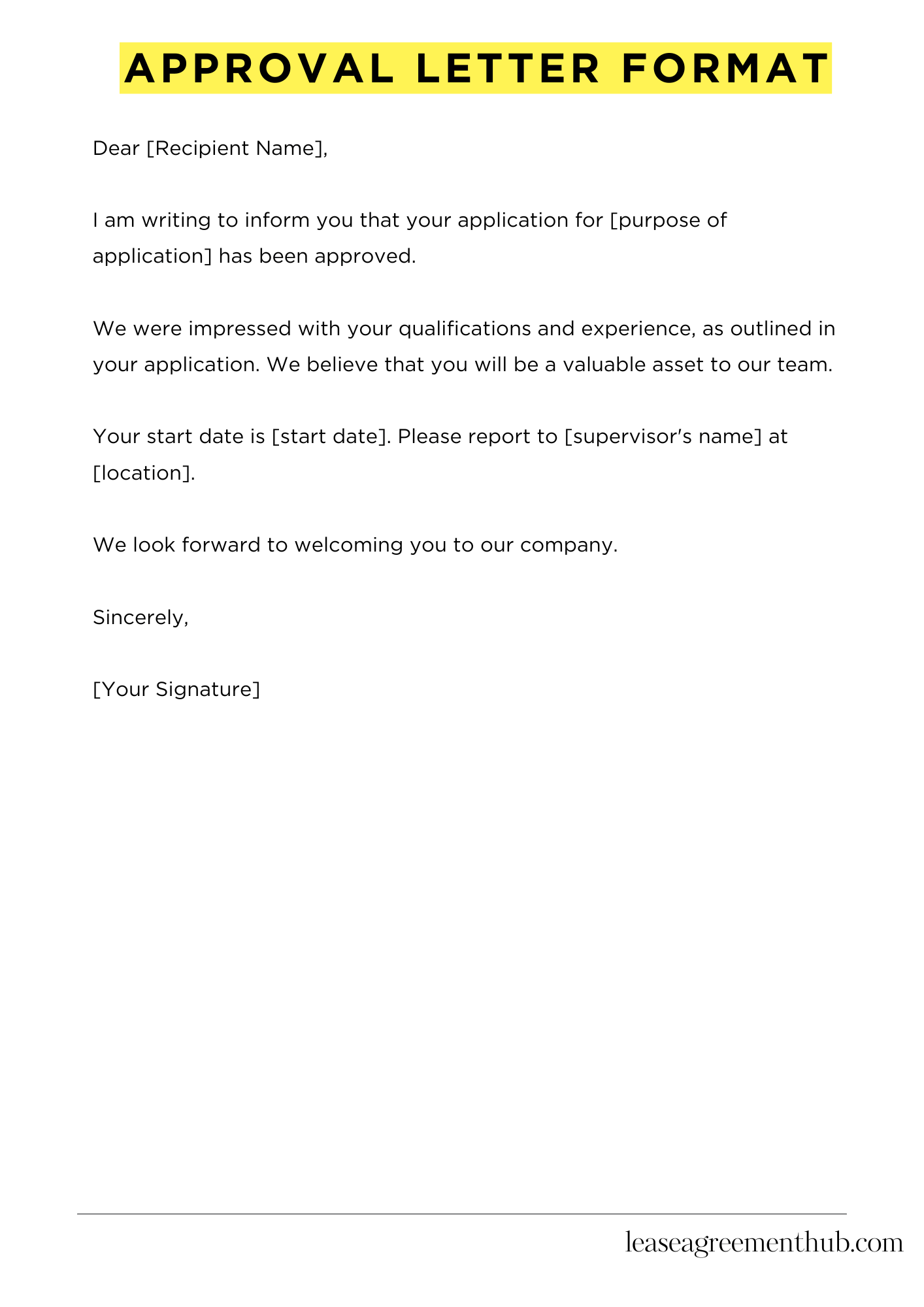 Approval Letter Format