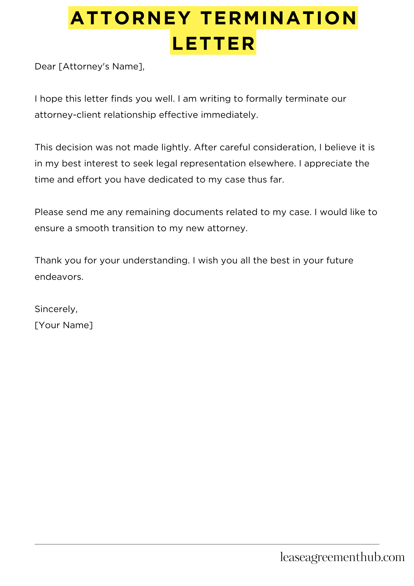 Attorney Termination Letter