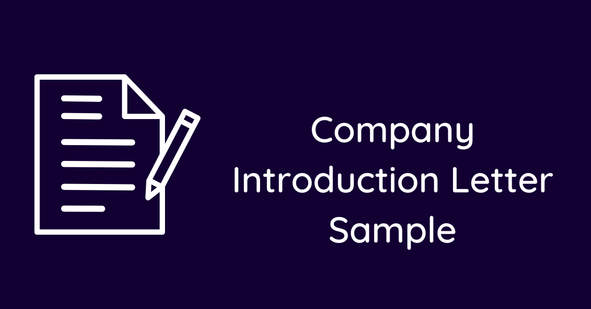 Company Introduction Letter Sample
