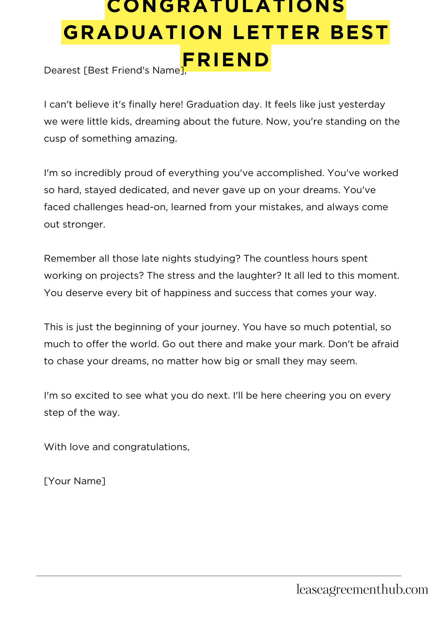 Congratulations Graduation Letter Best Friend