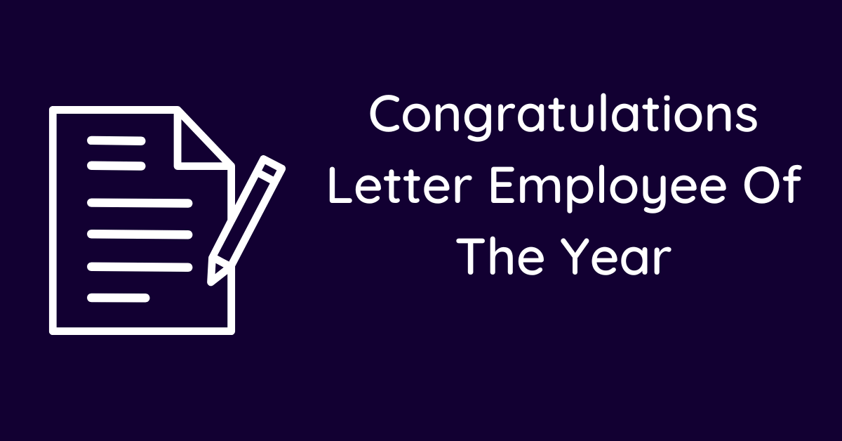 Congratulations Letter Employee Of The Year