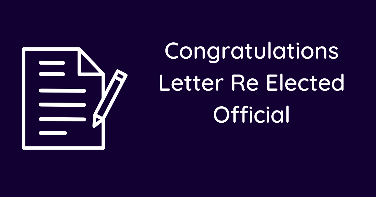 Congratulations Letter Re Elected Official