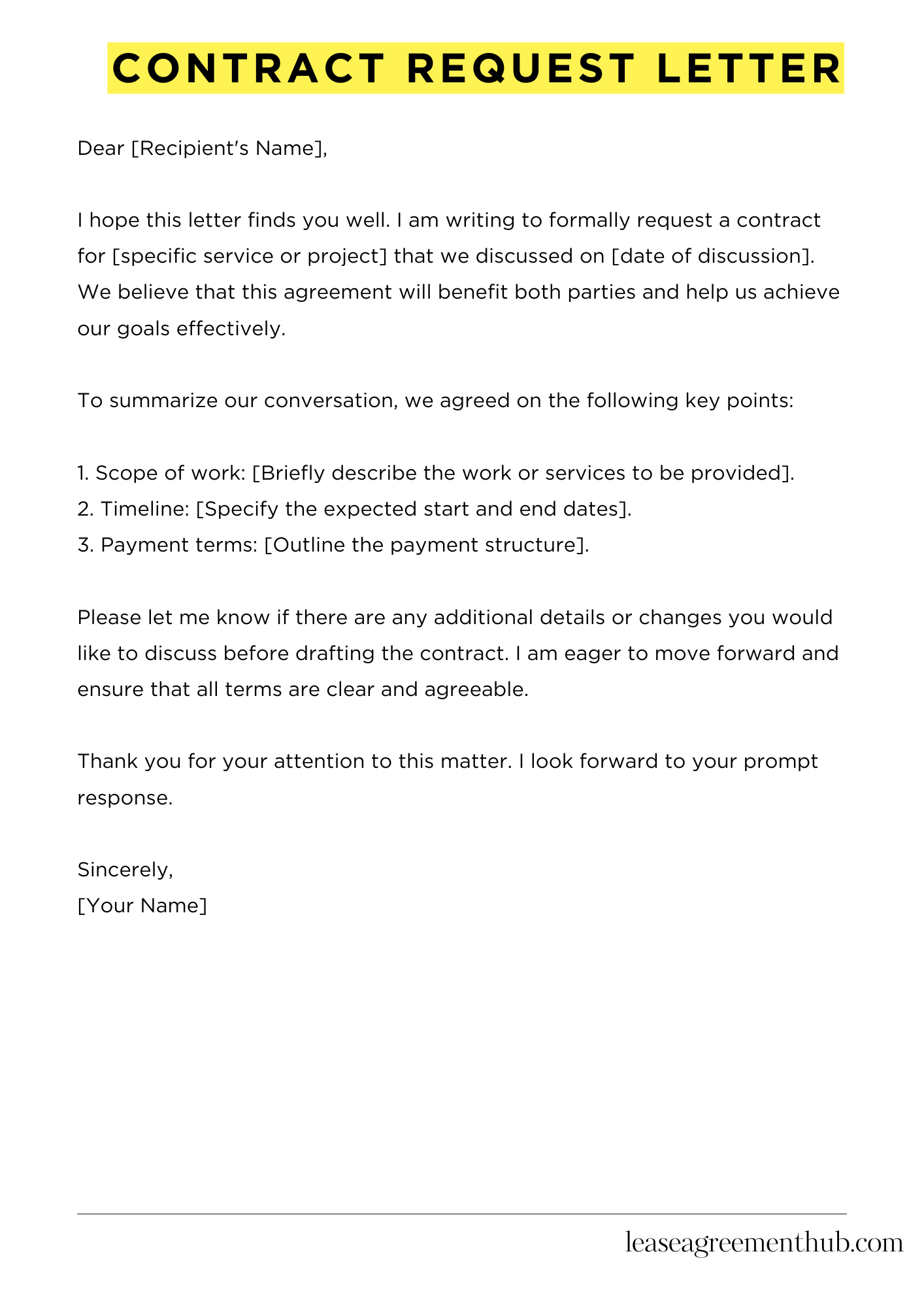 Contract Request Letter