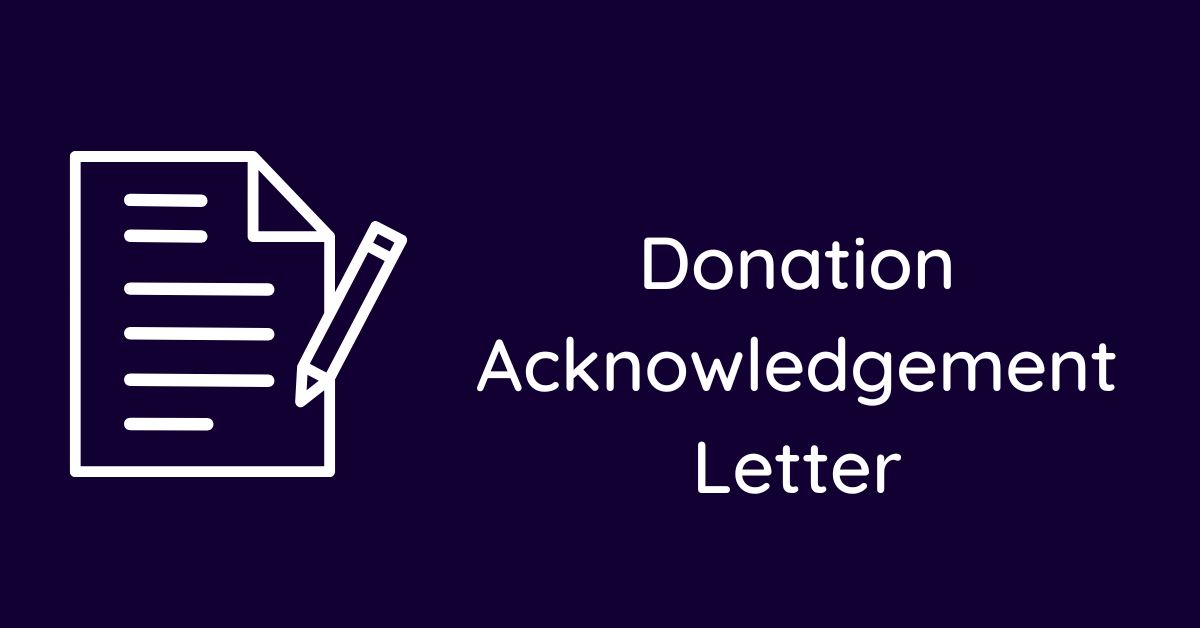 Donation Acknowledgement Letter