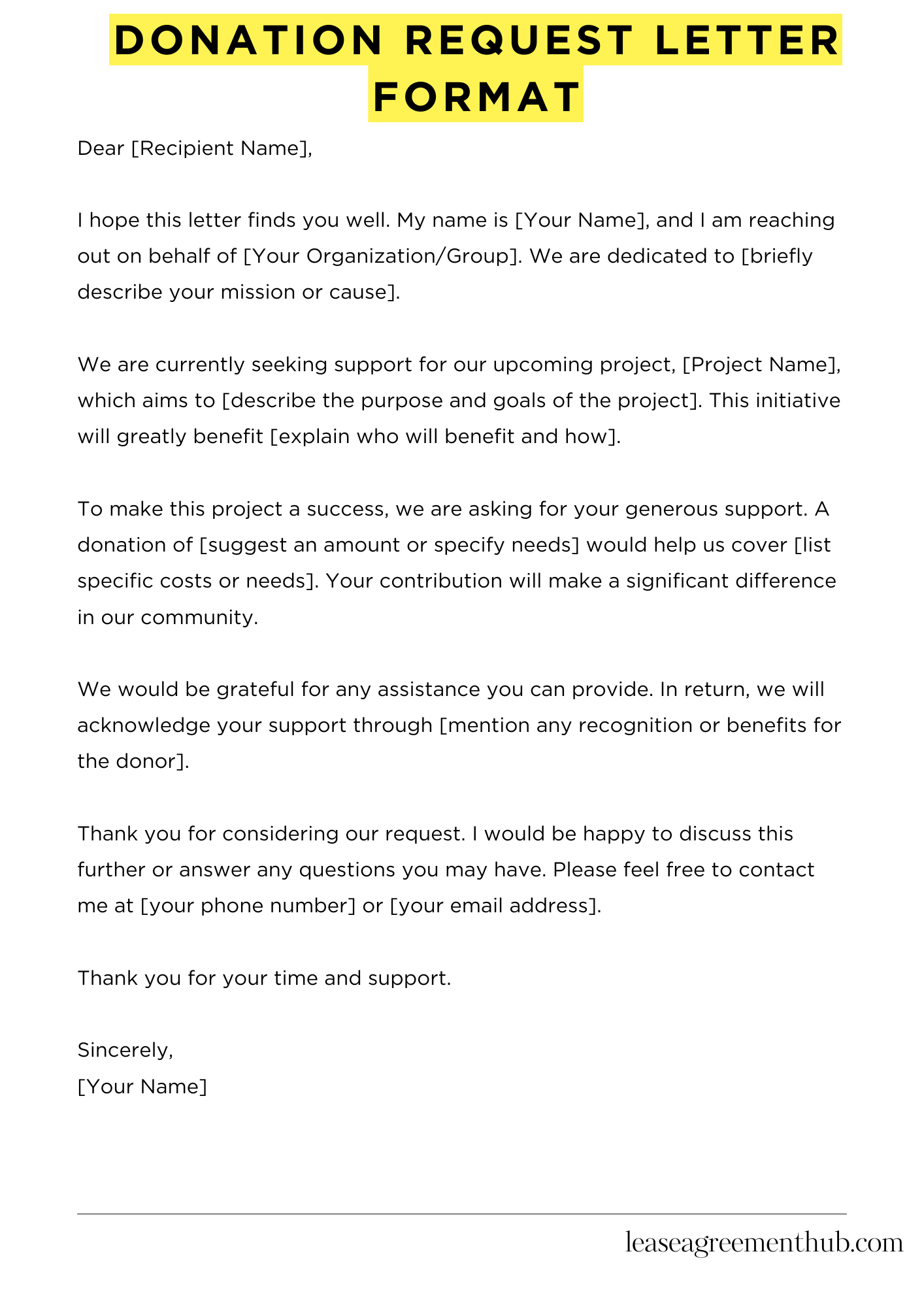 Donation Request Letter Format