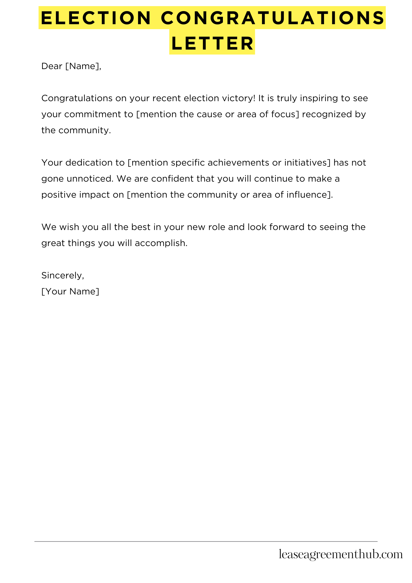 Election Congratulations Letter