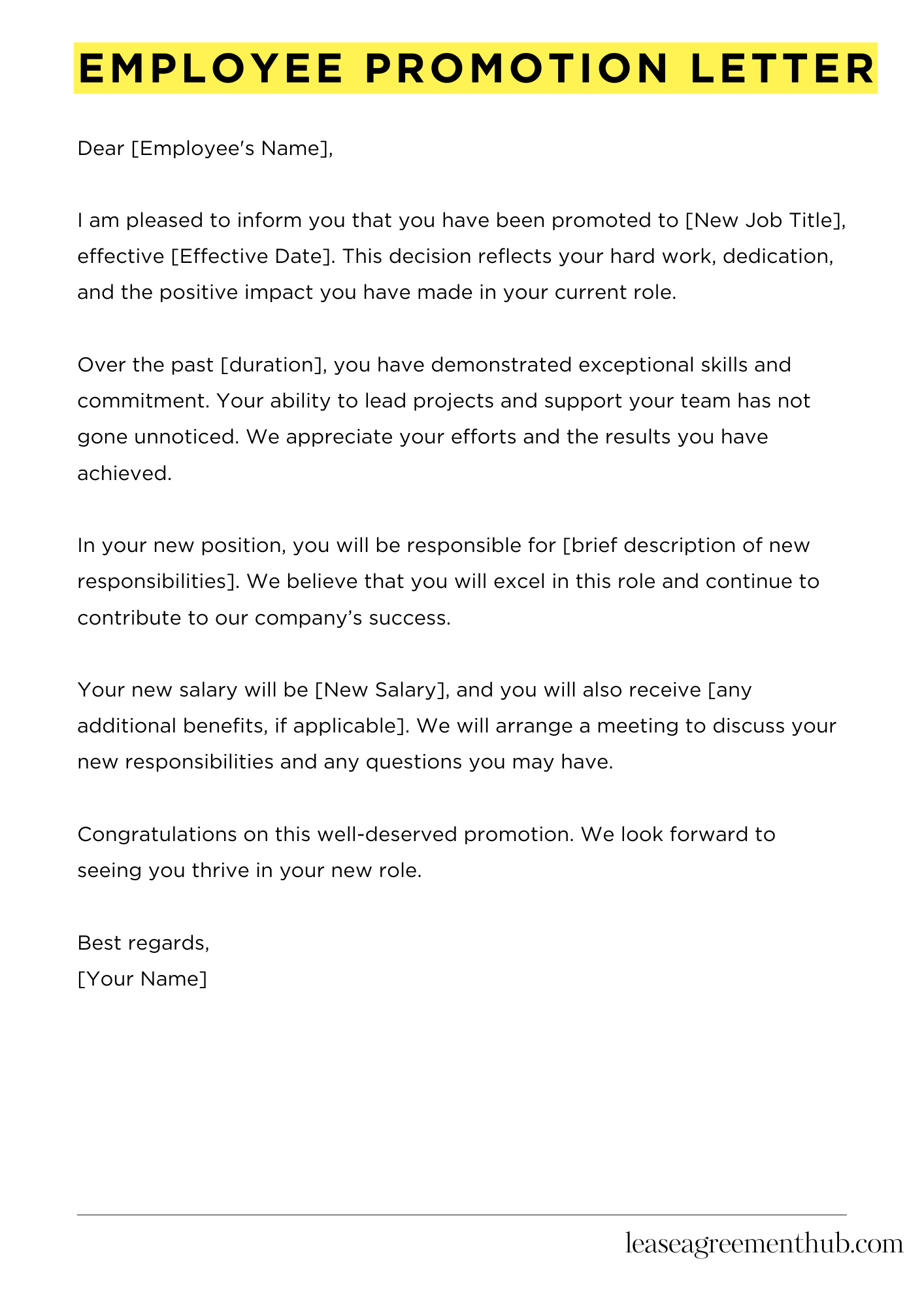 Employee Promotion Letter