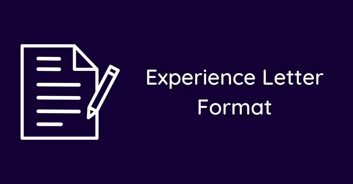 Experience Letter Format