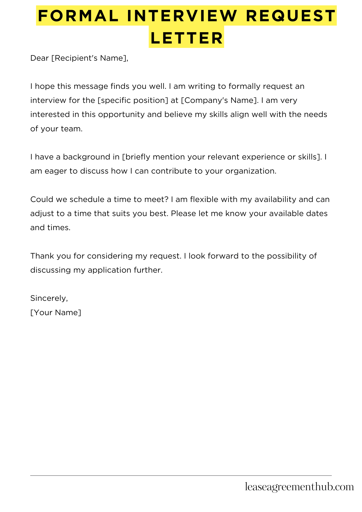 Formal Interview Request Letter