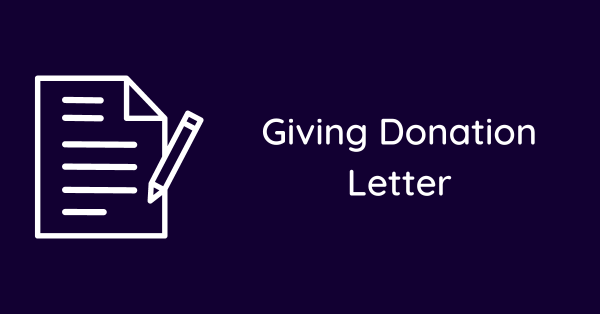Giving Donation Letter