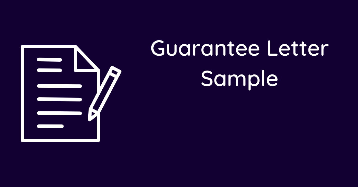 Guarantee Letter Sample