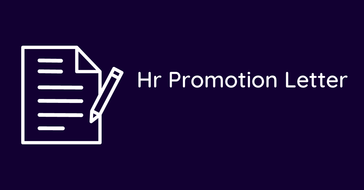 Hr Promotion Letter