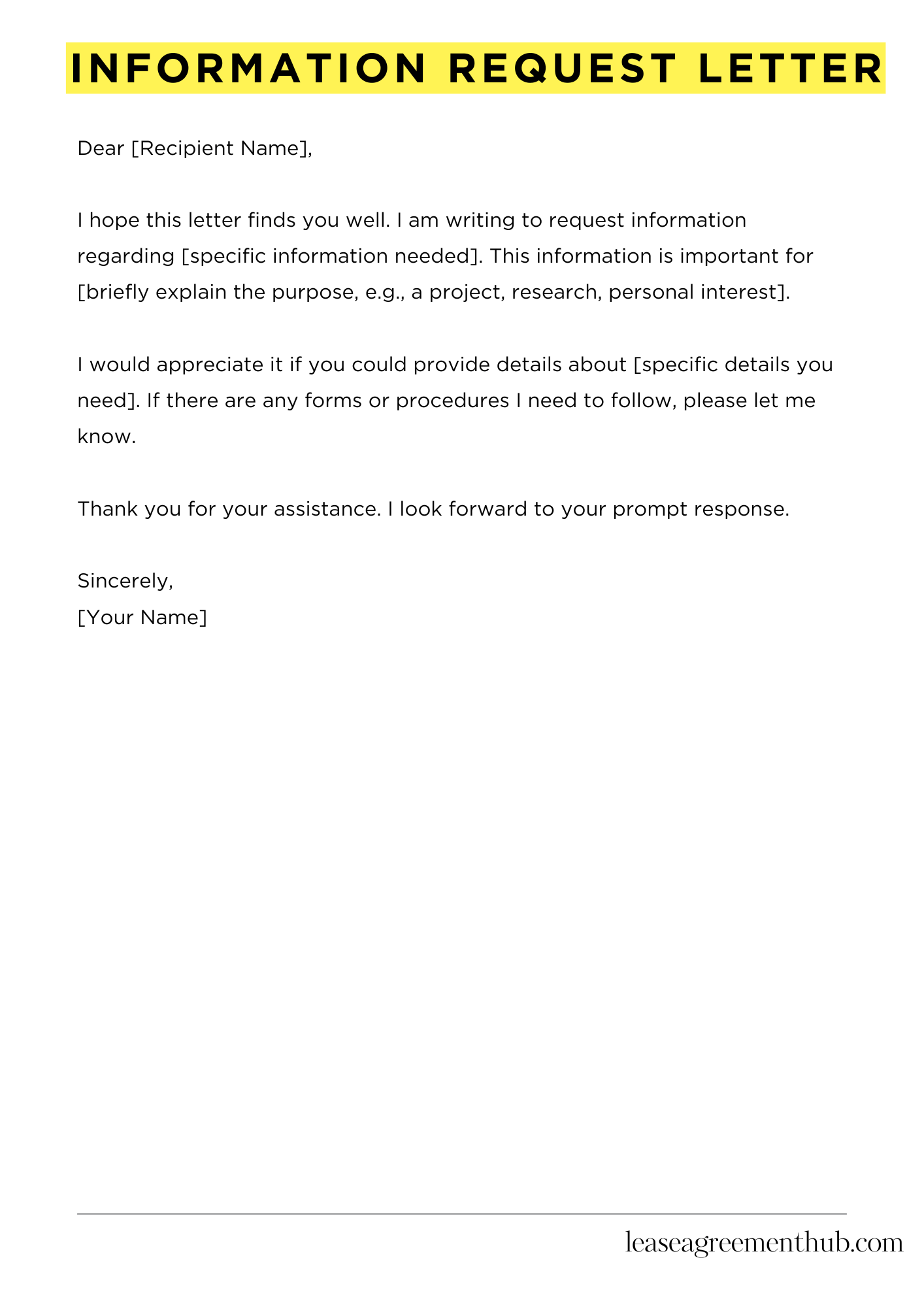 Information Request Letter