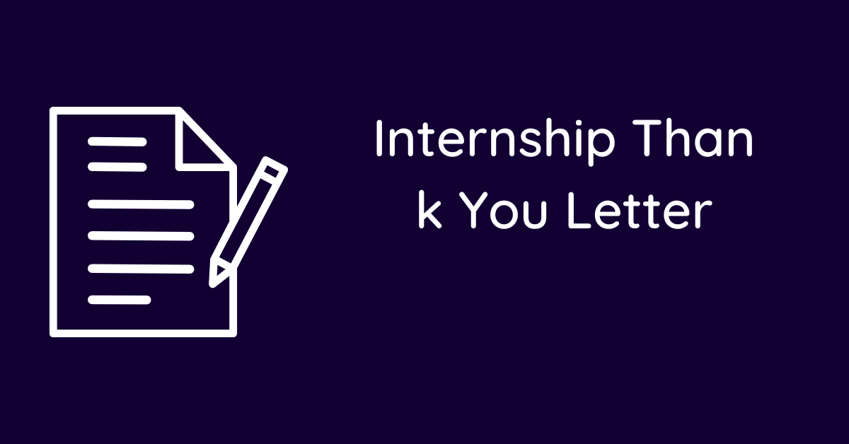 Internship Thank You Letter