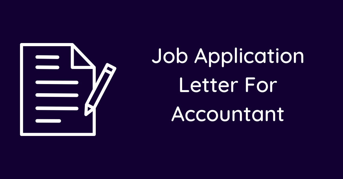 Job Application Letter For Accountant