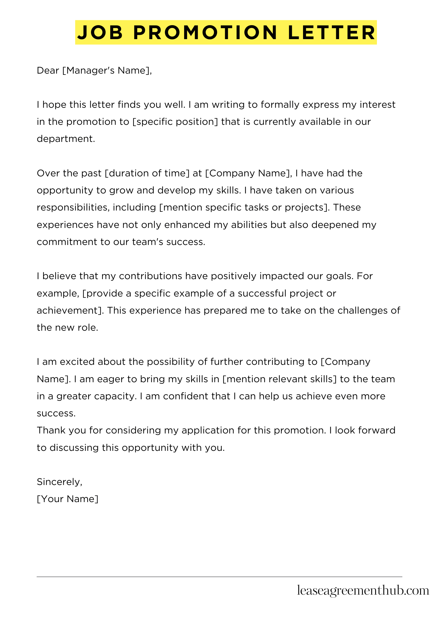 Job Promotion Letter