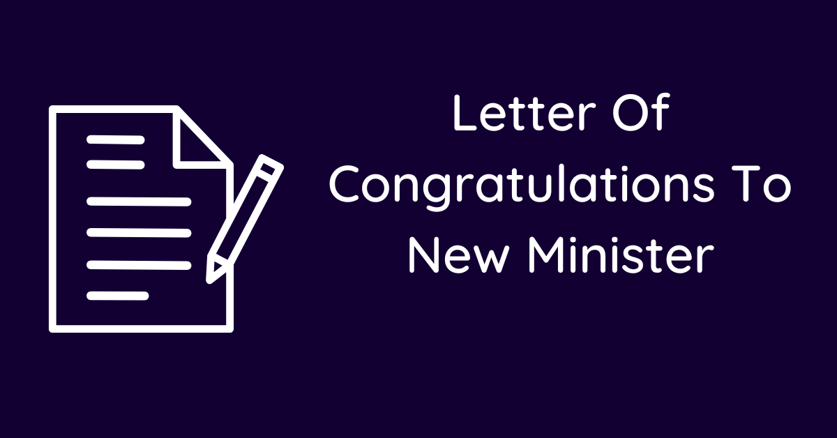 Letter Of Congratulations To New Minister