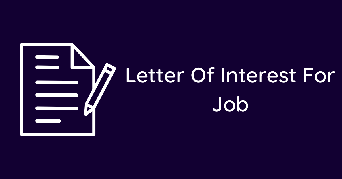 Letter Of Interest For Job