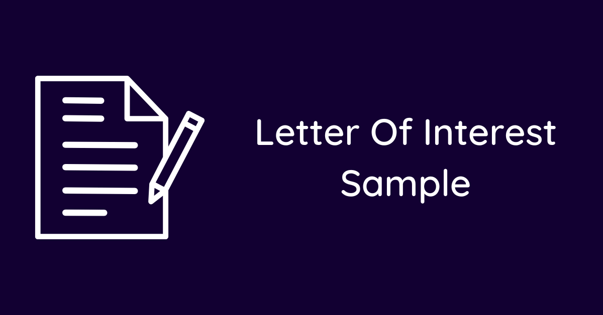 Letter Of Interest Sample