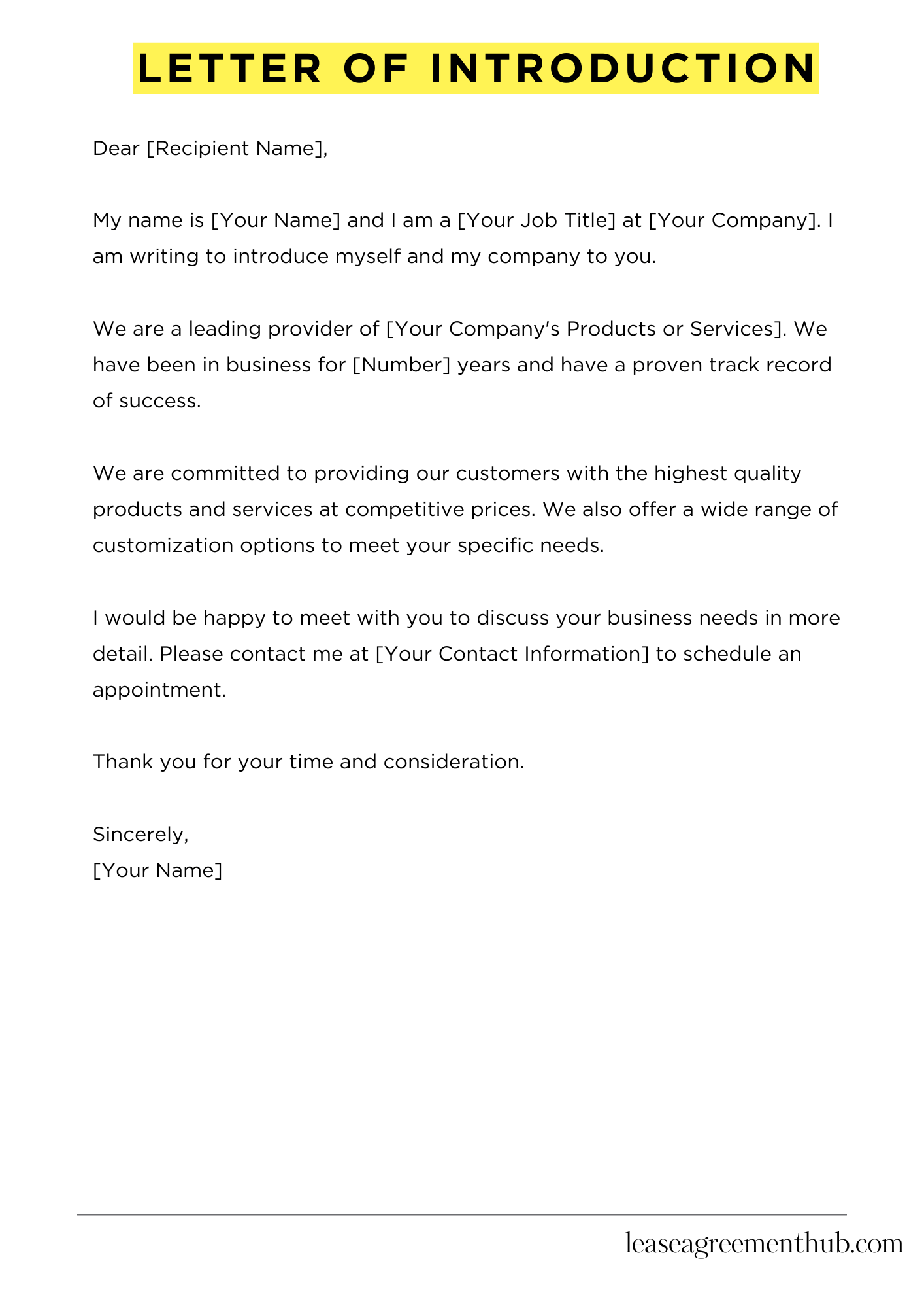 Letter Of Introduction