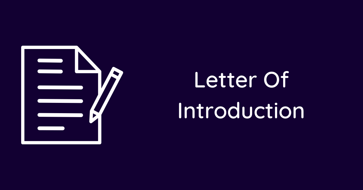 Letter Of Introduction