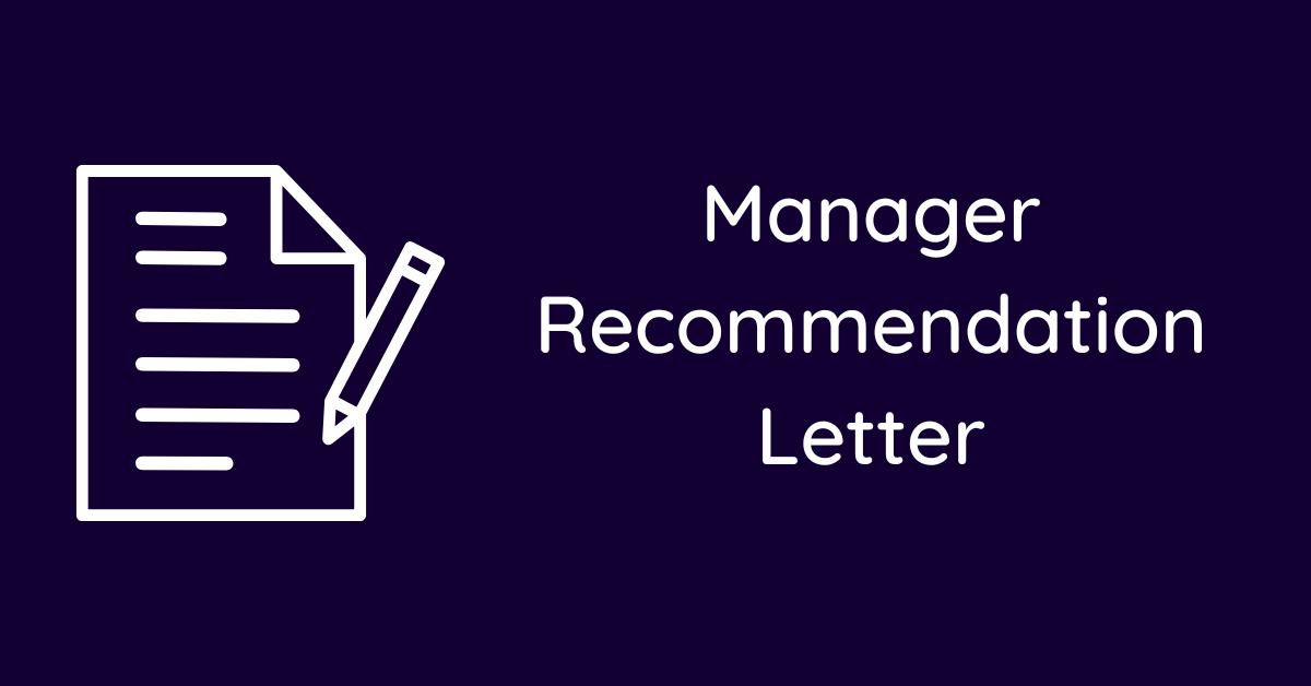 Manager Recommendation Letter