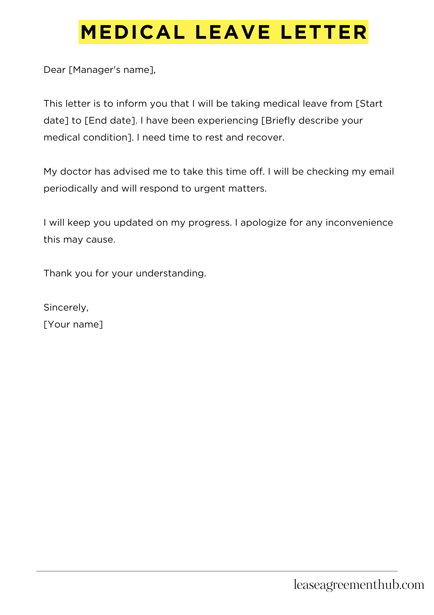 Medical Leave Letter