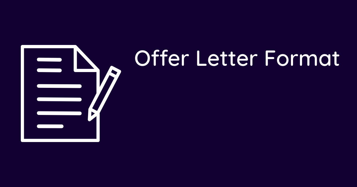 Offer Letter Format