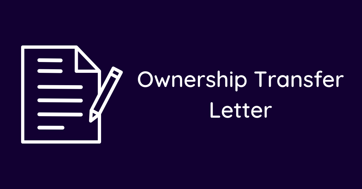 Ownership Transfer Letter
