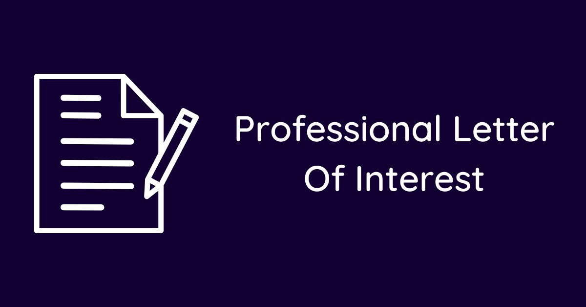 Professional Letter Of Interest