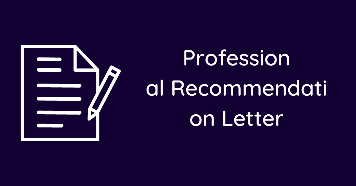 Professional Recommendation Letter
