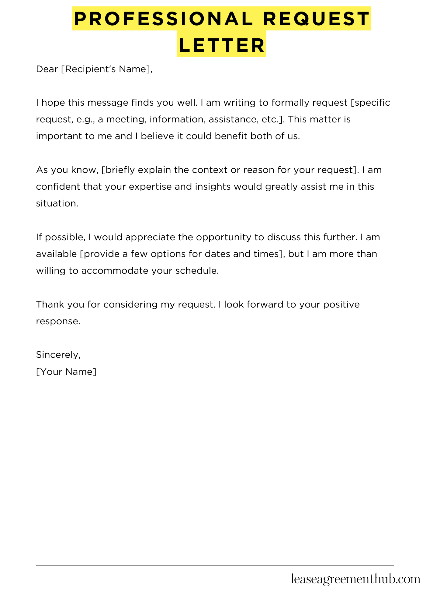 Professional Request Letter