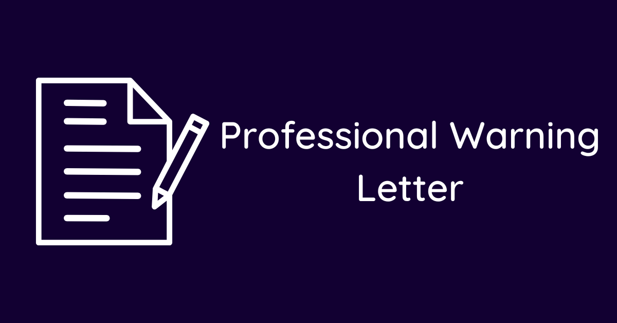 Professional Warning Letter