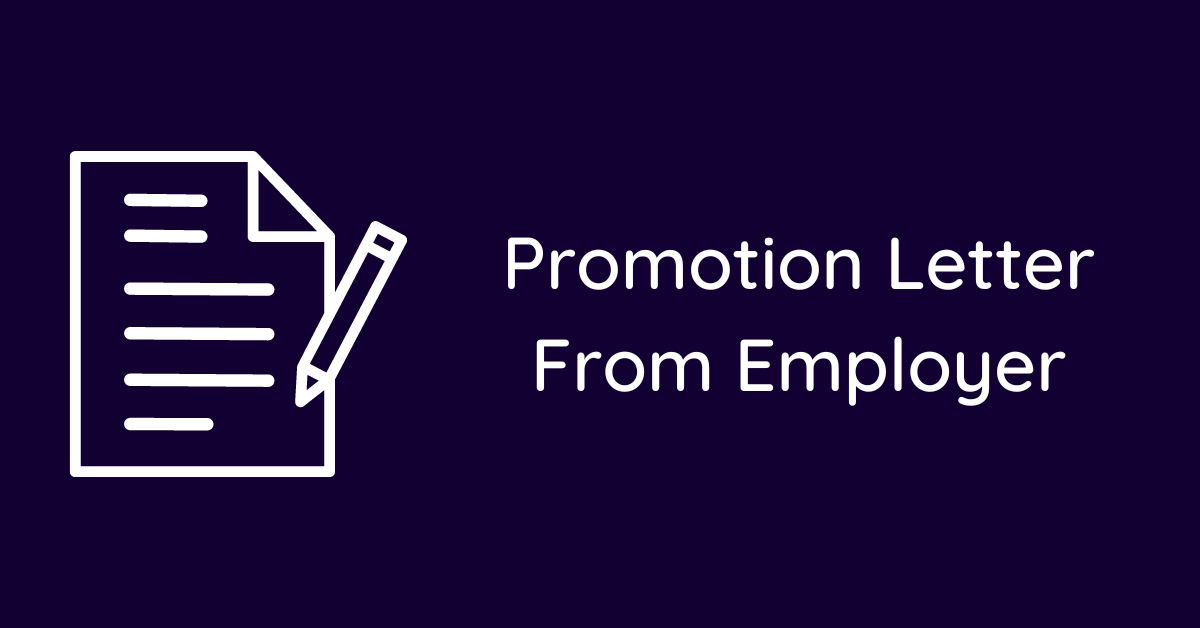 Promotion Letter From Employer