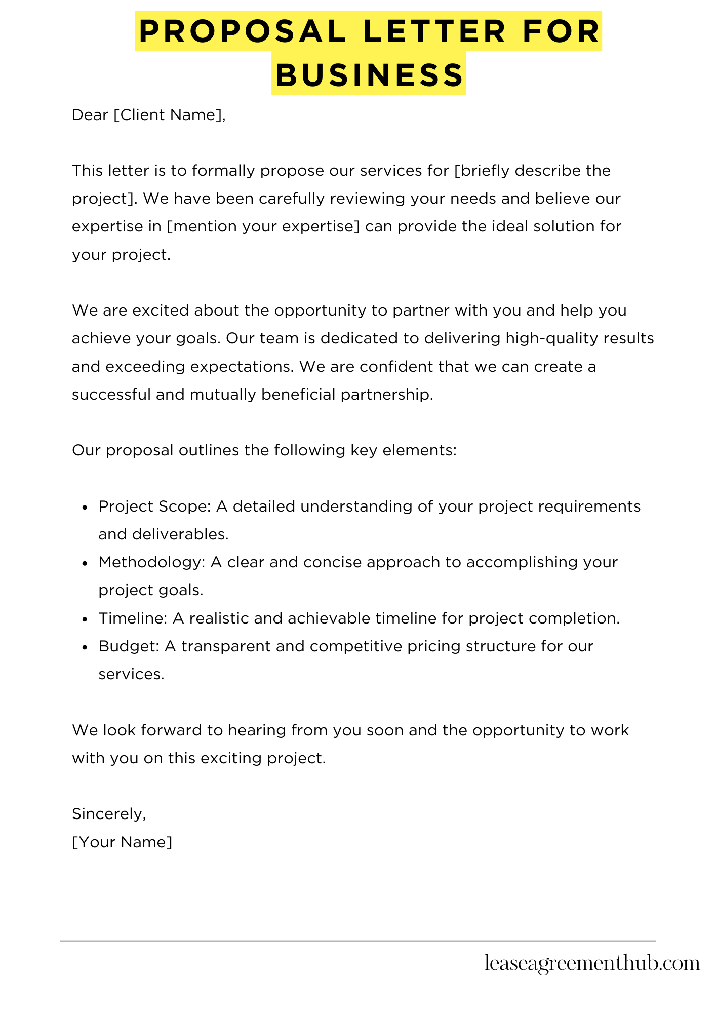 Proposal Letter For Business