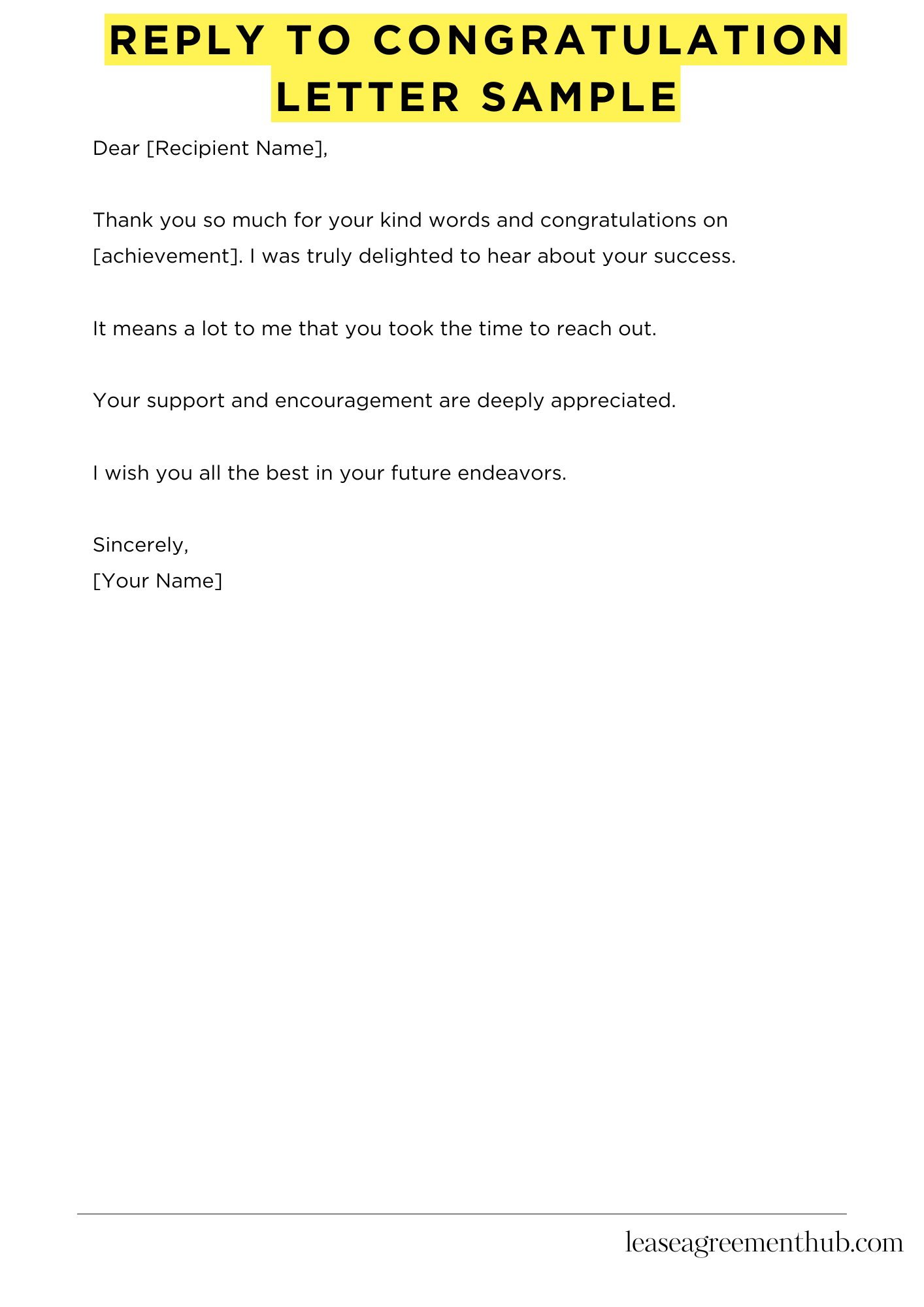 Reply To Congratulation Letter Sample