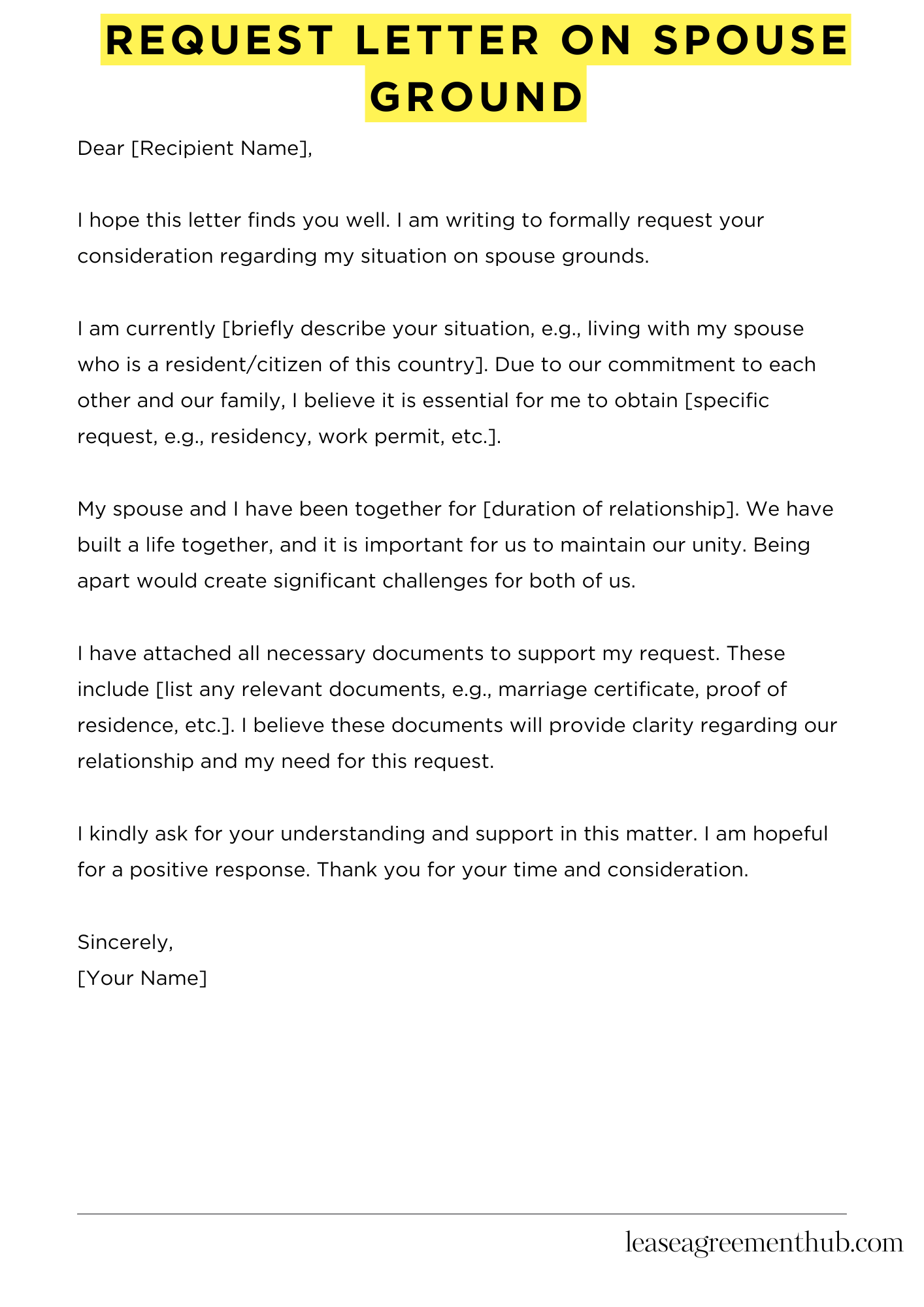 Request Letter On Spouse Ground