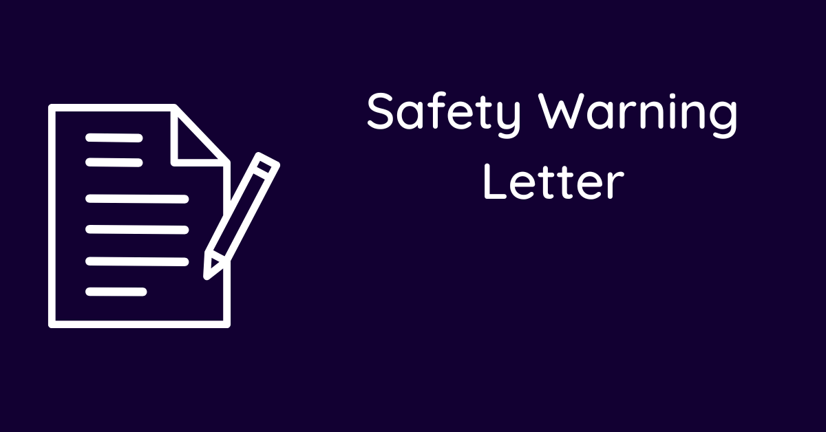 Safety Warning Letter