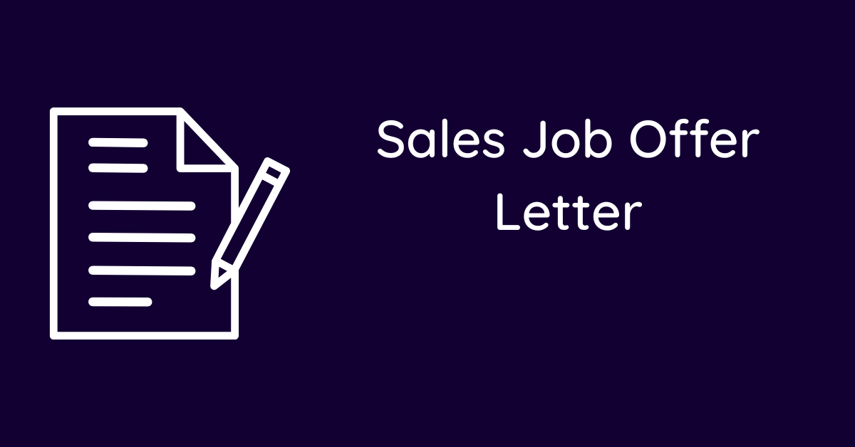 Sales Job Offer Letter