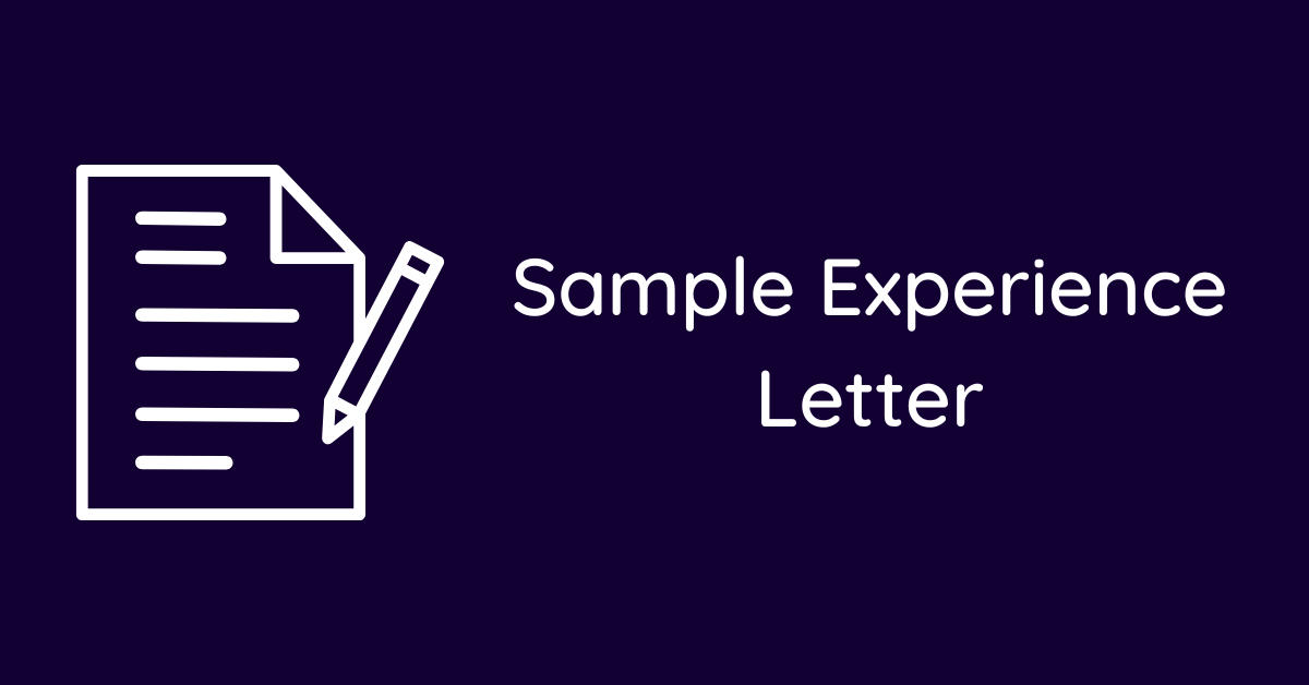 Sample Experience Letter