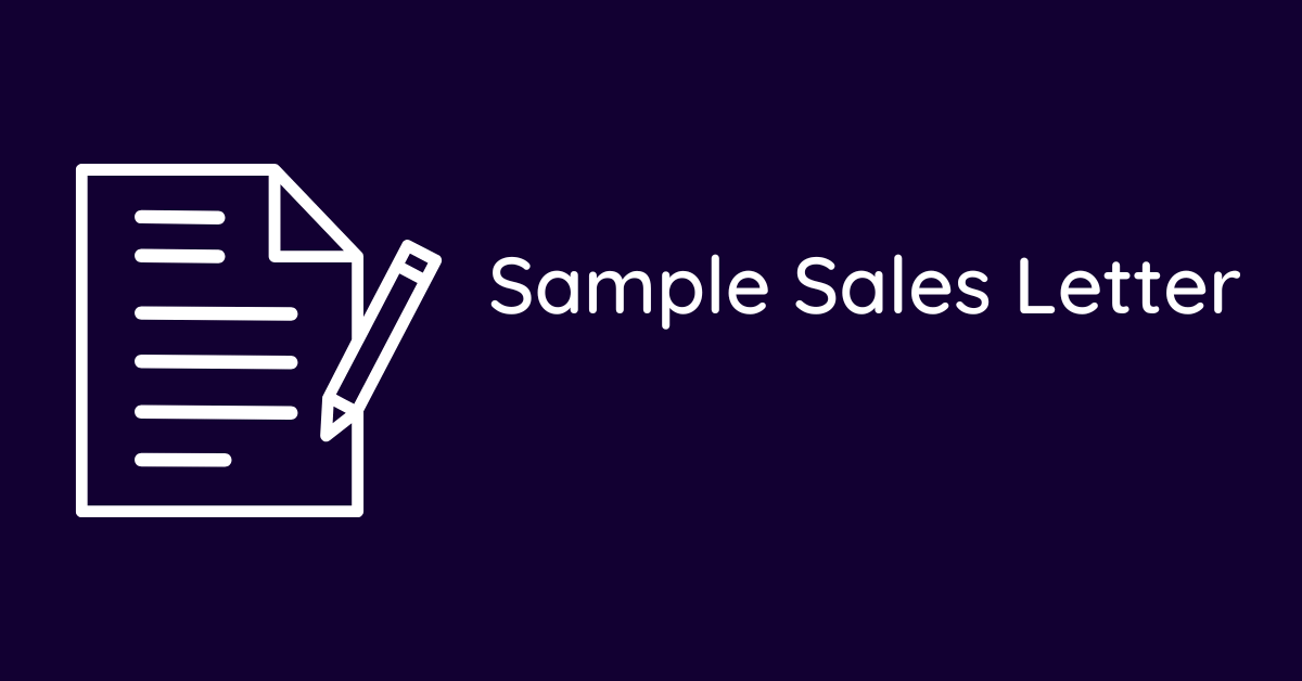 Sample Sales Letter