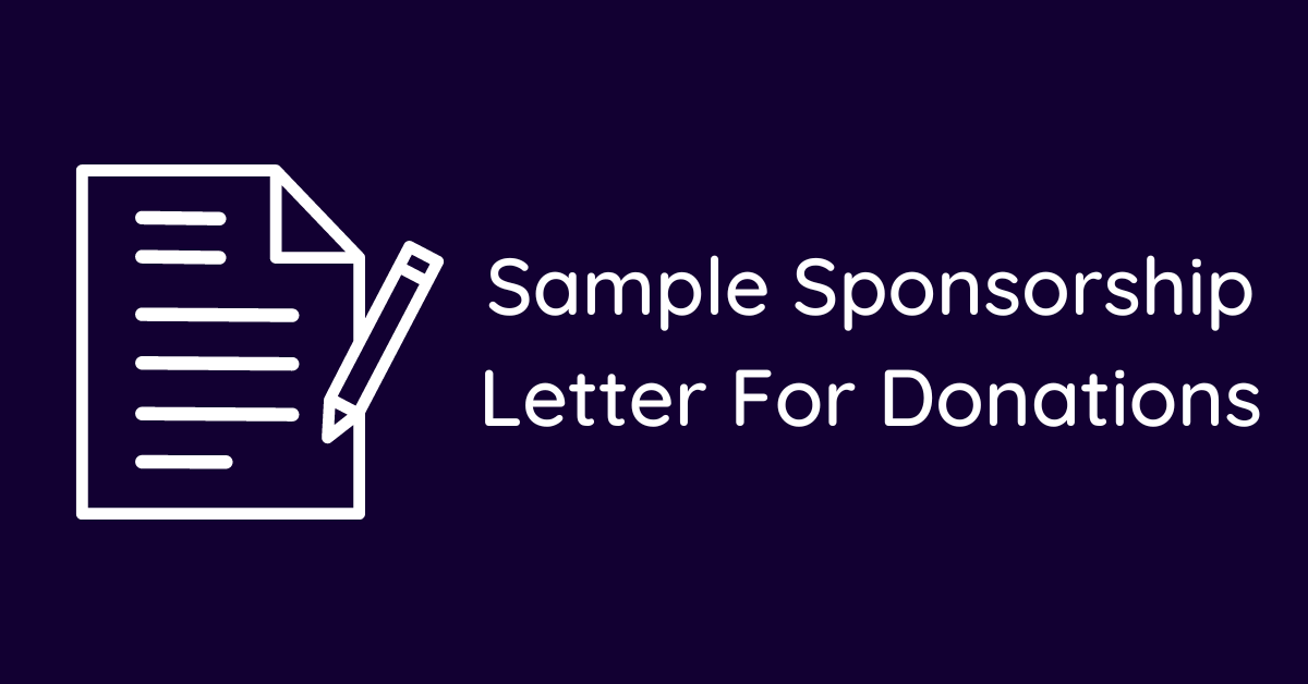 Sample Sponsorship Letter For Donations
