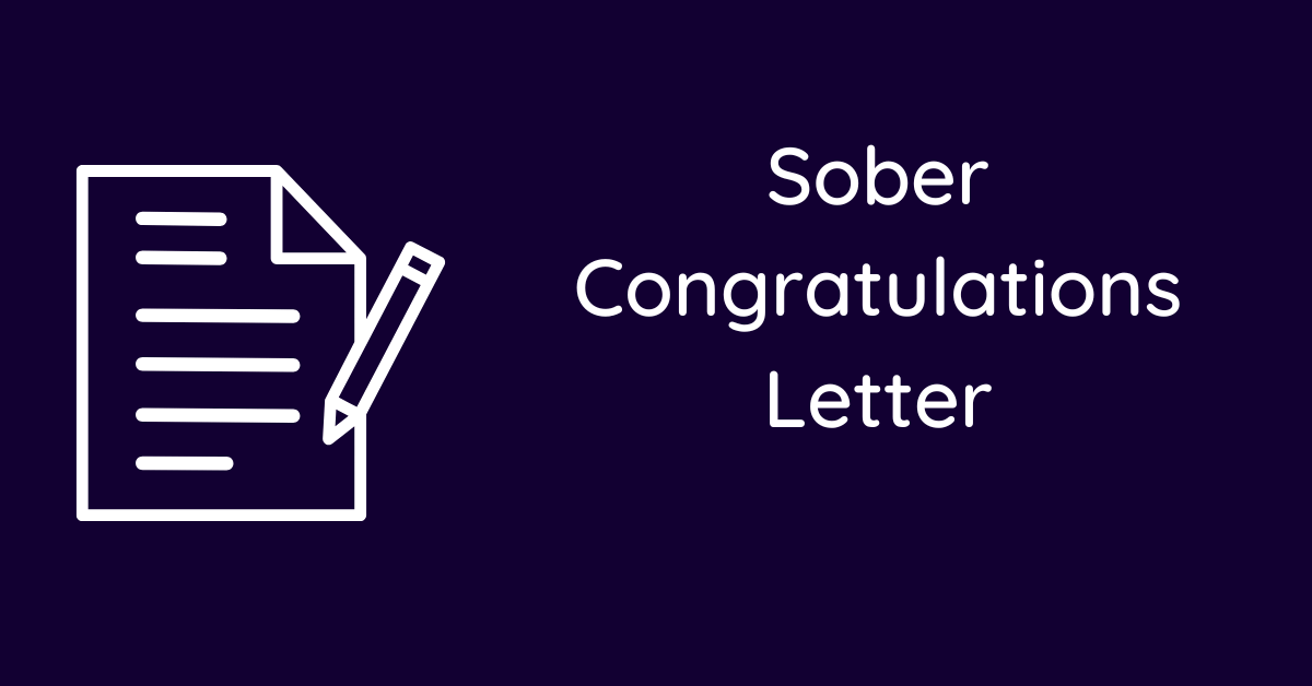 Sober Congratulations Letter