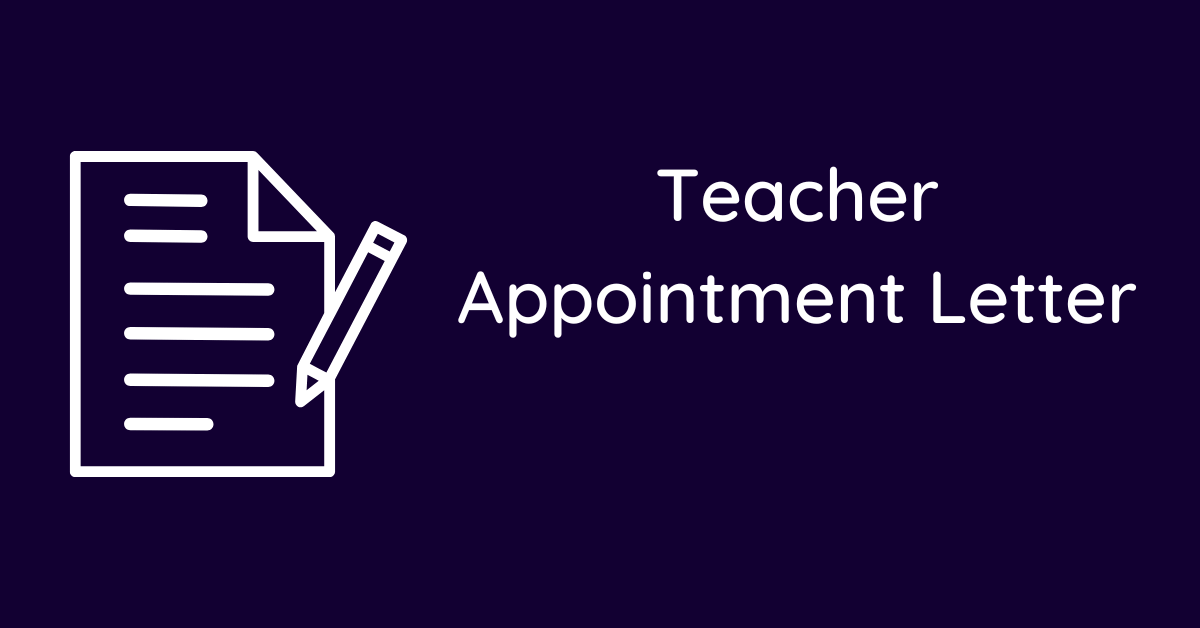 Teacher Appointment Letter