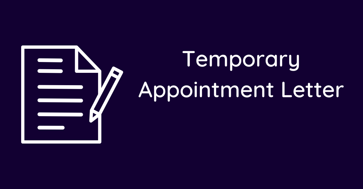 Temporary Appointment Letter